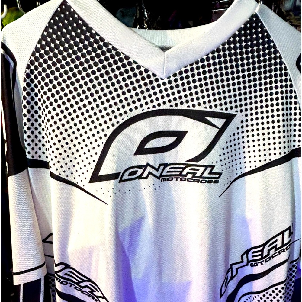 XL O’Neal white,long sleeve motor cross shirt.